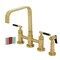 Kingston Brass Bridge Kitchen Faucet with Brass Sprayer, Brushed Brass KS8257CKLBS - alternate 1