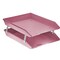 Acrimet Facility 2 Tier Letter Tray Front Load Size Desktop File Organizer Plastic Solid Pink 263.RO - alternate 1