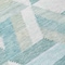 Homeroots 8' Teal Blue Round Geometric Washable Indoor Outdoor Area Rug 608072 - alternate 6