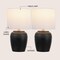 Jonathan Y Hugo 16.75" Traditional Rustic Reeded Ceramic Vase LED Table Lamp, Black/Nickel, 2PK JYL5707A-SET2 - alternate 9