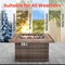 Serenelife Sturdy Wicker Base Propane Fire Pit Table with Tile Top, Patio Heater & Propane Heater, Sliding SLNFTAL26 - alternate 5