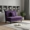 Homeroots 55in Plum and Black Velvet Loveseat 724030 - alternate 3