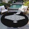 Homeroots 8' Black Gray And Ivory Round Oriental Washable Indoor Outdoor Area Rug 598174 - alternate 8
