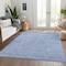 Homeroots 5' X 8' Sky Blue And Ivory Floral Washable Indoor Outdoor Area Rug 582369 - alternate 9