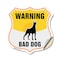 Signmission Beware Of Dog Shield Sign Warning Bad Do, 18 Inch X 18 Inch, Vinyl Decal SHI-D-18-361 - alternate 1