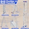 Wrightmaster 14ft Reach Aluminum Multi-Position Ladder w/ Wheels and Stabilizer Bar, 330 lbs. Load Capacity Blue ZOR-14FT-BU - alternate 7