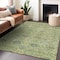 Homeroots 3' X 5' Mint Green Brown And Gray Floral Washable Indoor Outdoor Area Rug 603473 - alternate 8