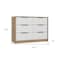 Homeroots 42" White and Natural Six Drawer Double Dresser 544053 - alternate 9