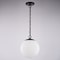 Vaxcel Linden 1-Light Matte Black Mid-Century Modern Globe Pendant Light with Opal Glass Shade P0455 - alternate 9
