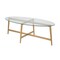 Homeroots 50" Clear And Gold Glass And Steel Oval Coffee Table 520967 - alternate 7
