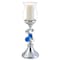 Homeroots 21" Silver and Blue Faux Crystal Bling Hurricane Candle Holder 468339 - alternate 6