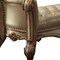 Homeroots 74in Bone and Gold Tufted Faux Leather Upholstered Bench 374241 - alternate 5