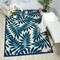 Homeroots 5' X 8' Navy Blue And Ivory Palm Leaf Indoor Outdoor Area Rug 546665 - alternate 6