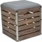 Homeroots Set Of 2 Square Gray Linen Fabric And Wood Slats Storage Benches 379838 - alternate 7