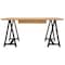 Homeroots 60" Natural and Black Solid Wood and Metal Trestle Executive Desk 608136 - alternate 12