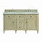 James Martin Vanities Lorelai 60in Double Vanity, Whitewashed Oak w/ 3 CM Victorian Silver Silestone Top 424-V60D-WWO-FVSL - alternate 1