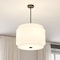 Vaxcel Burnaby 4 Light Black Mid-Century Modern Drum Pendant Fixture with White Linen Fabric Shade P0392 - alternate 7