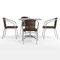 Flash Furniture Square Table Set, Aluminum, Plastic, Rattan, Stainless Steel, Grey TLH-ALUM-32SQ-020CHR4-GG - alternate 10