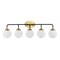 Jonathan Y Caleb 38" 5-Light Contemporary Transitional Iron/Glass LED Vanity Light, Brass Gold/Black/White JYL9555B - alternate 8