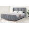 Homeroots Gray Solid Wood Queen Tufted Upholstered Velvet Bed Frame 544852 - alternate 1