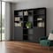 Homeroots 71" Black Five Tier Bookcase with Four Doors 546353 - alternate 7