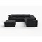 Homeroots Black Linen Blend Modular L Shaped Six Piece Corner Sectional 716930 - alternate 1