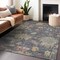 Homeroots 10' X 14' Blue Charcoal And Gold Floral Washable Indoor Outdoor Area Rug 604119 - alternate 8