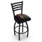 Holland Bar Stool Co 36" Blk Wrinkle Arizona State Swivel Bar Stool, Ladder Back, Pitchfork L01436ArizSt-F - alternate 1