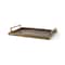 Homeroots 15in Gold Metal Hand Finished Vanity Tray With Handles 731276 - alternate 1