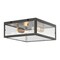 Jonathan Y Grayson 12" 2-Light Bohemian Farmhouse Iron/Glass LED Flush Mount, Oil Rubbed Bronze/Brass Gold JYL9501E - alternate 1