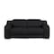 Homeroots 76in Black and Silver Italian Leather Power Reclining Loveseat 633751 - alternate 1