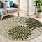 Homeroots 5' Ivory Green And Dark Green Round Floral Indoor Outdoor Area Rug 548141 - alternate 8