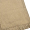 Homeroots 55" X 70" Stone Cotton Blend Woven Plush Throw Blanket with Fringe 632919 - alternate 4