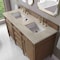 James Martin Vanities Brittany 60" Double Vanity, Pecan w/ 3 CM Tajnar Eclos Top w/FreePower Wireless Charger 655-V60D-PCN-FTJR - alternate 8