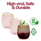 Smarty Had A Party Clear Pink with Gold Elegant Stemless Plastic Wine Glasses (12 oz.), 64PK 3712C-PG-CASE - alternate 5