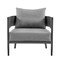 Armen Living Menorca Aluminum Outdoor Sofa in Dark Gray SETODMNGRBX3 - alternate 5