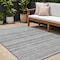Homeroots 9' X 12' Gray Silver And Charcoal Striped Washable Indoor Outdoor Area Rug 577785 - alternate 1