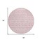Homeroots 8' Pink And Ivory Round Geometric Washable Indoor Outdoor Area Rug 613797 - alternate 4