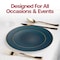 Smarty Had A Party 10.25" Navy with Gold Rim Organic Round Disposable Plastic Dinner Plates (120 Plates), 120PK 930NG-CASE - alternate 9