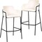 Leisuremod Axis Ergonomic Velvet/Polyester/Leather Bar Stool with Powder-Coated Steel, 2PK AC29BG2 - alternate 1