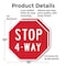 Signmission Stop 4-way, 10 inch X 10 inch, Plastic Sign, 2PK OC-P-2PACK-10-8 - alternate 6