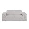Homeroots 73in Light Gray and Silver Leather Reclining Loveseat 720578 - alternate 1