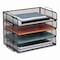 Mind Reader Stackable Paper Desk Tray Organizer, Letter Size, 9.75 x 14 x 3.25, Black, 4PK DSTACK4-BLK - alternate 8
