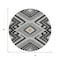 Homeroots 8' Black Gray And Ivory Round Tribal Washable Indoor Outdoor Area Rug 598096 - alternate 7