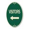 Signmission Visitors with Left Arrow, 12 Inch X 18 Inch Architectural Oval, Heavy Gauge Aluminum A-OV-G-1218-24617 - alternate 1