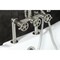 Kingston Brass 7" Center Deck-Mount Clawfoot Tub Faucet with Hand Shower, Brushed Nickel AE8408CG - alternate 5