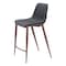 Homeroots Set of Two 26" Black And Brown Faux Leather And Steel Counter Height Bar Chairs 555684 - alternate 1