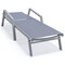 Leisuremod Marlin Grey Aluminum Patio Chaise Lounge Armchair Set of 2 with Square Fire Pit Table, Dark Grey MLAGRCF21-77DGR2 - alternate 7