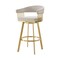 Homeroots 30" Taupe and Gold Fabric and Stainless Steel Low Back Bar Height Swivel Bar Chair 569147 - alternate 8