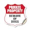 Signmission Private Property Shield Sign Beware Of D, 18 Inch X 18 Inch, Vinyl Decal SHI-D-18-440 - alternate 1